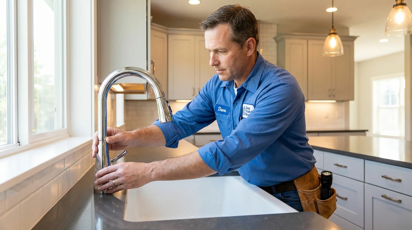 Kitchen faucet installation by Johns Plumbing LLC in Farmer City